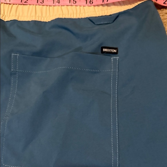 Brixton Men's Teal and Tan Swim Board Shorts - Picture 10 of 10